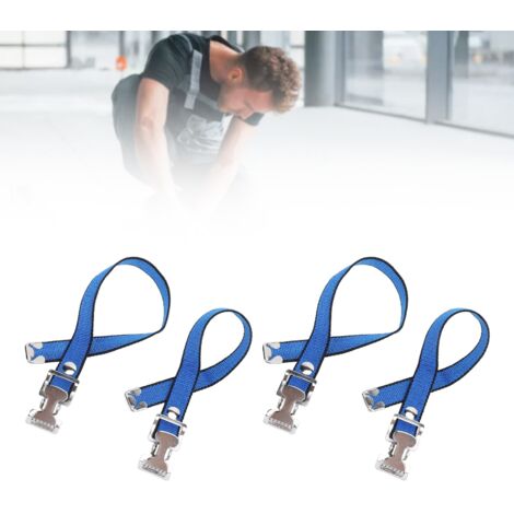 Sangles de Cheville pour Stilts: Kit de Remplacement en Nylon Flexible et Aluminium, 4Pcs Bleu avec Serrage Double (1/5)