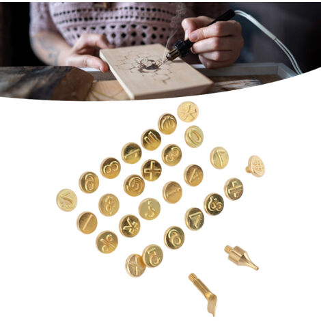 Set de 28 Embouts de Soudage Numérotés pour Pyrographie en Cuivre, Kit DIY Gravure Embossing et Carving (Modèle Premium, 107g) (1/5)