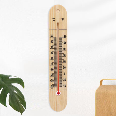 Thermomètre Murale Log Bois Gamme -40℃ à 50℃ (-40℉ à 122℉) pour Maison Bureau Jardinerie Placard Garage (1/5)