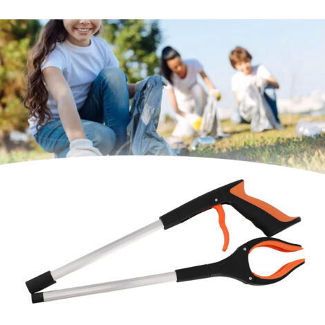 Pinces Ramassage Domestique Outil Multifonction Léger Rotatif Aluminium Orange Gratte Déchets Portable Long Adjustable 216g Aluminium (1/5)