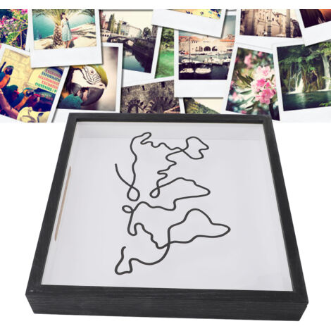 Boîte Shadow Box Archive Adventure Voyage Composite Bois 29cm Blanc Crème Opaque Cadre Photo Plexi Multifonctionnelle (1/5)
