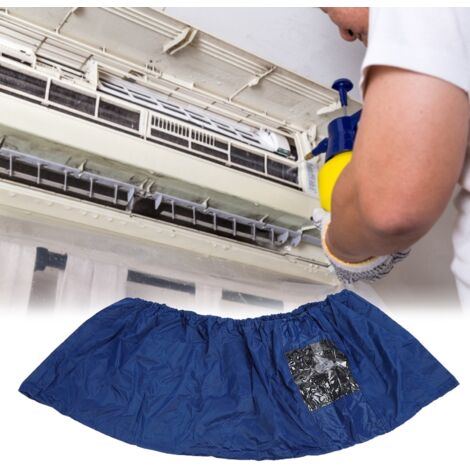 Housse de Protection pour Nettoyage de Climatiseur mural Élastique, Drainage Rapide 20mm, PVC Double Couche imperméable, 155x51cm Bleu avec Sac de Stockage (1/5)