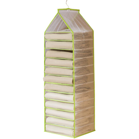 Organisateur d'armoire suspendu  [Nom du produit]  PVC résistant  Gris, Blanc, Vert  6, 9, 12 compartiments  50x25x22cm, 67x25x22cm, 85x25x22cm (1/5)