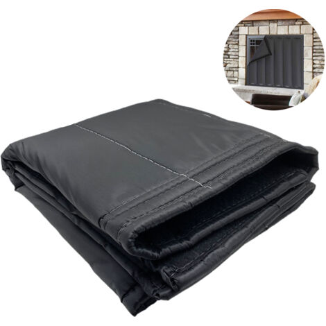 [Couverture de cheminée] [Bordure magnétique intégrée] [Oxford/coton] [Blocage thermique isolant] en noir, tailles disponibles 39x32, 45x34 ou 51x39 pouces, facile à nettoyer et à stocker (1/5)