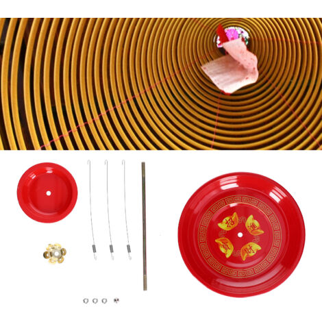 [Porte‑Encens Portatif] + [Support de Coils] + [V2‑Telescopic] + [Saisisseur de Cendres Antidérapant] [Stainless Steel] [18cm] [Rouge] (1/5)