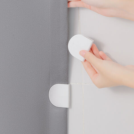 Clip de rideau de douche ABS waterproof - Fixation anti-glissement pour rideaux, tapis et décorations (4 clips, 5x4.5x0.7cm)