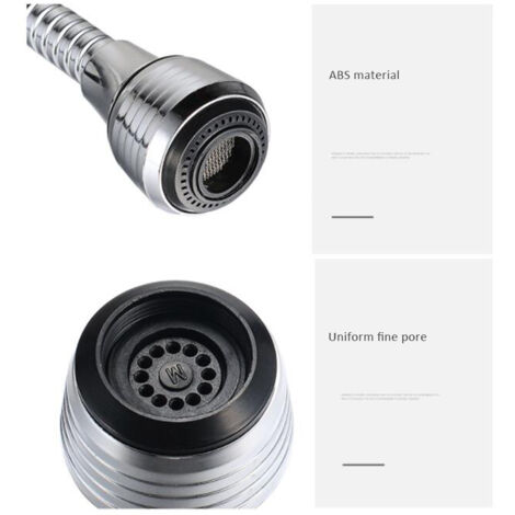 Adaptateur de Robinet Rotatif 360° ABS + Douchette Économiseur d'eau + Filtre 7 Étages (1/5)