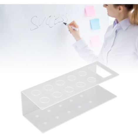 Porte-Marqueurs mural en acrylique transparent, pour 10 stylos et 1 effaceur, Organisateur pour tableau blanc et bureau.