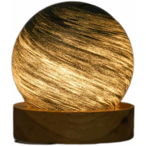 Lampe de Table Galaxy de Planet Art - Lampe Lunaire Multicolore avec Bois et Verre, Dimming Stepless, 250g, 3 Color, Décoration Romantique pour Toutes Occasions (1/5)