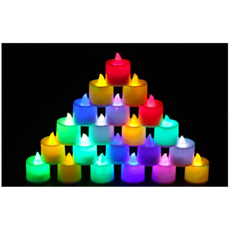 Bougies LED à pile avec changement de couleur 9 teintes en plastique résistant pour décorations festives et intérieur/extérieur sans fumée