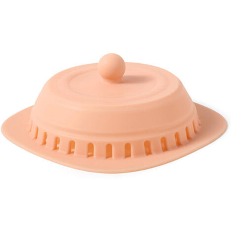 Bouchon de Débouchage Silicone pour Évier/Salle de Bain Anti-Débordement avec Ventouse et Filtre à Cheveux - Matériau Silicone Souple, Dimensions 15x15cm, Coloration Verte/Rose/Foncée, Paquet Complet (1/5)