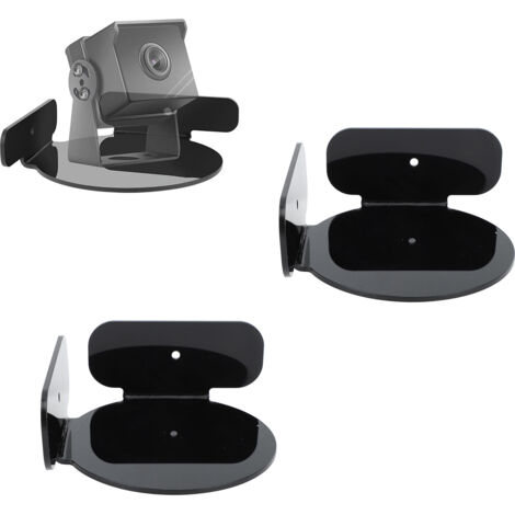 4 Mini Supports Étagère Murale Corner en Acrylique Étagère Murale Flottante Étagère Pour Caméra Sécurité Baby Monitor Livres Noir (1/5)