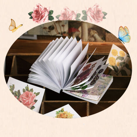 Stickers Déco Florales Vintage - 100 Pièces pour Journal, Agenda, Scrapbook DIY - Papier Japonais Premium (1/5)