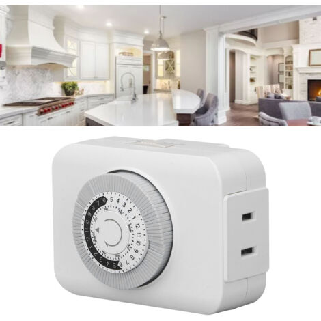 [Timer Socket] + Timer mécanique 24h/15min + Prise électrique programmable avec minutage précis pour vélo électrique et téléphone, matériau PC, 15A, 110g, usage domestique. (1/5)