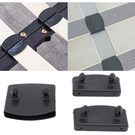 Attaches-Plastic pour Cadre de Lit, 72 Pièces (48 Caps Extrémité + 24 Caps Centre), Noir - Supports pour Lattes 57mm x 8mm (1/5)