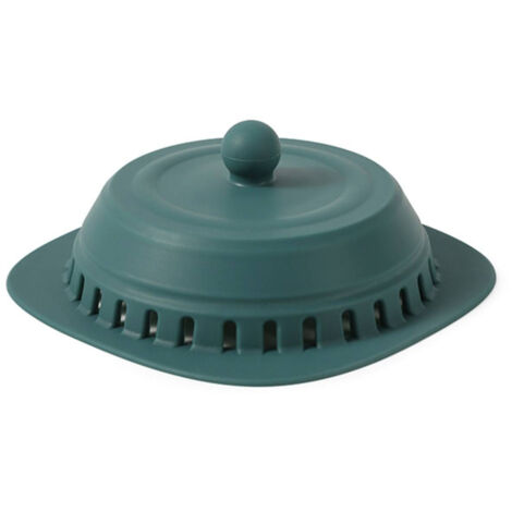 Filtre de Drain Silicone Anti-Cheveux avec Ventouse - 15x15x4 cm - Dark Green/Pink/Green (1/5)
