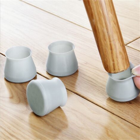 Protecteurs pour Pieds de Chaise Silicone Élastiques Design Fermé Facile à Nettoyer Couleur Grise Modèle XS (1/5)