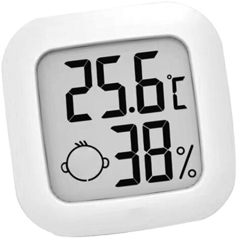 Thermomètre Hygromètre avec écran ABS, Précision ±0.1°C, Blanc pour chambre de bébé, installation facile, 43mm, pile 2032 non incluse (1/5)