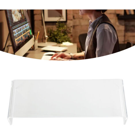 Socle PC acrylique transparent - Réducteur de pression cervicale et visuelle - Hauteur 3,5 pouces - Capacité de charge 50 lb - Économiseur d'espace bureau (1/5)