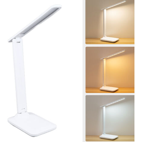 Lampe de bureau rechargeable LED 4800mAh, avec contrôle tactile et ajustement de luminosité/température de couleur, pour lecture et protection des yeux