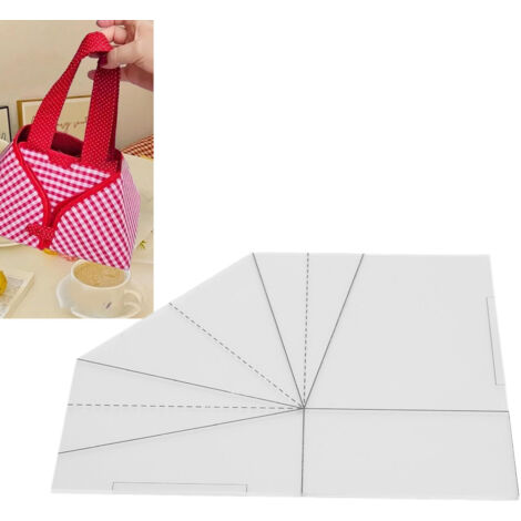 [Gabarit de Couture] Gabarit Transparent en Acrylique pour Panier Alimentaire Pliant DIY Sac à Main Règle de Couture 30,5cm / 12in (1/5)