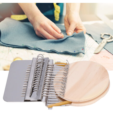 [Machine de Réparation Textile] Support de Fabric Portable Mini pour Réparer et Coudre les Petit Trou avec 14 Crochet pour Laine et Tricot pour Utilisation Domestique Matériel Pin + Inox