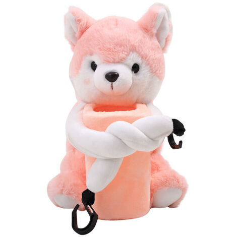 Porte-Cartouches d'Essuie-tout pour Voiture - Boîte Rangement Plush Blanche (1/5)
