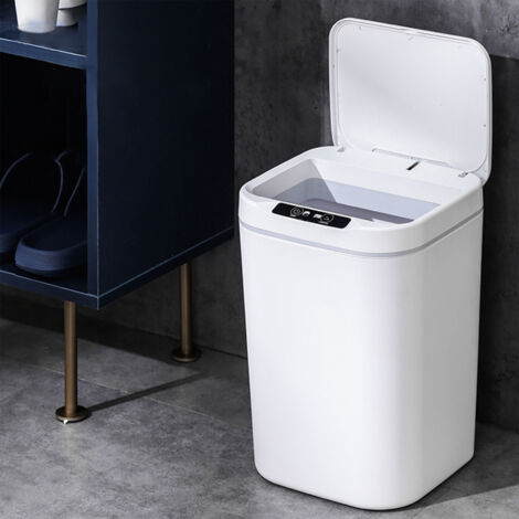 Poubelle Intelligente 18L avec Lid - Corbeille Automatique Infrared et Knock Sensor pour Cuisine Bureau Salle de Bain - Design Fermé avec Stockage de Sacs (1/5)
