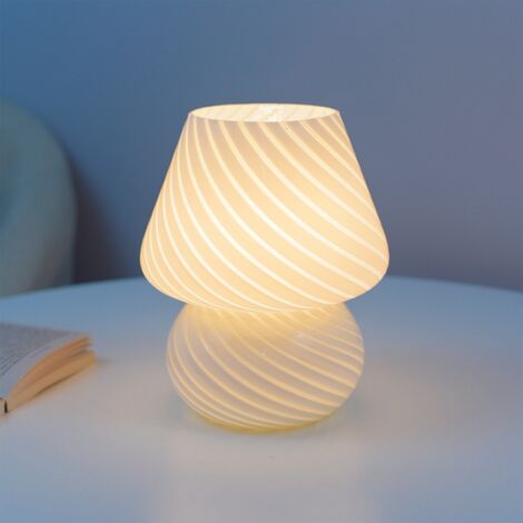 Lampe Mushroom de Table LED Verre Dimmable 3 Coloris USB Pour Salon Déco Moderne Blanc Intégré Lumière d'Ambiance Design Contemporain (1/5)