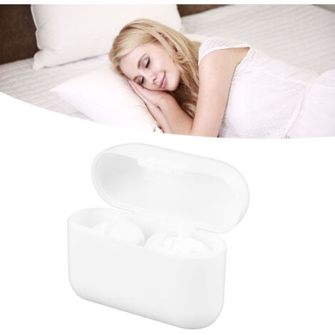 [Bouchons d'Oreilles] - 3 Paires Silicone Anti-Bruit Réutilisable Imperméables pour Dormir Nager Modèle Ring Blanc (1/5)