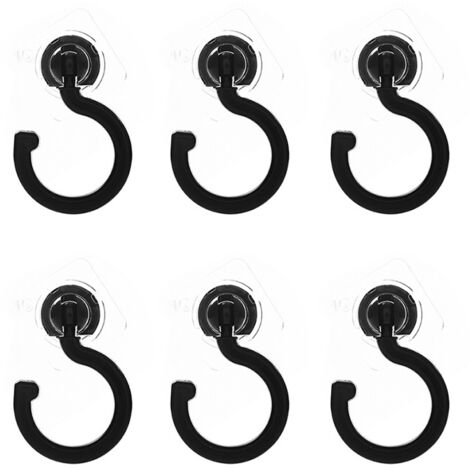 Crochets Adhésifs pour Plafond Premium, ABS+AS, Blanc/Noir, 7.5x8.5cm, Kit de 6 Unités, Installation Facile sans Trace (1/5)