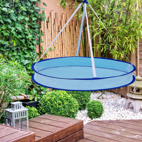 Panier de Séchage Déroulable à Mailles pour Sous-Vêtements avec Crochet Anti-Vent et Bordure Sécurisée - Qualité Polyester et Anneaux Inox - Diamètre 60cm (1/5)