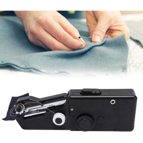 Machine à coudre portable électrique  Outil de couture manuel avec accessoires ABS  Pour réparations rapides textiles, habillement, voiles, rideaux  Noir  Set complet (23 pièces)