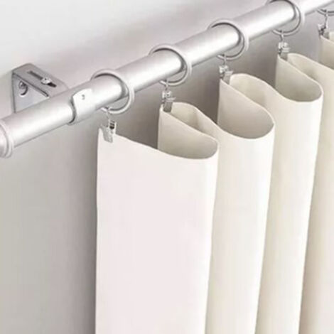 Crochet pour Tringle à Rideaux Fiable 4PCS Support Murale Amovible en Fer Massif Inclus Vis d'Installation - 400g Gris (1/5)