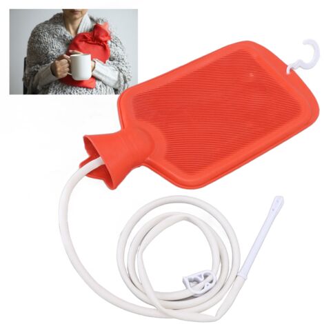 Silicone Enema Kit for Colon Cleansing - 2L Bag Kit with 1.5m Hose for Home Colonic Kit with Flow Control Clip for Health & Individual Care Red (1/5)
