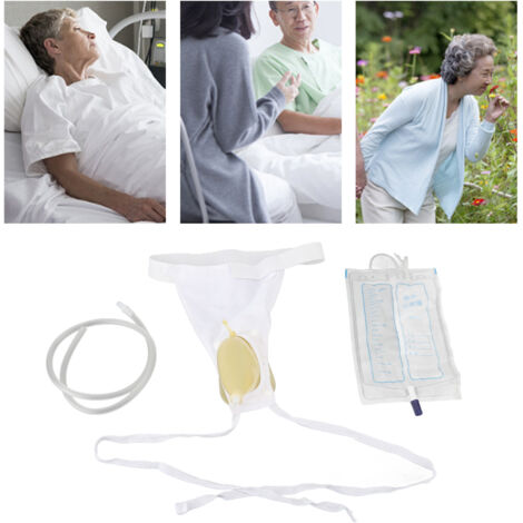 Collecteur d'Urine en Silicone Réutilisable Sac de Drainage Urinaire Portable pour Personne Âgée Homme Femme