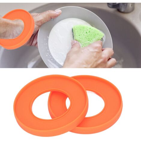 Bracelets Kitchen 2PCS Bracelets de cuisine silicone imperméables avec fixation par ventouses et design anti-gouttes orange (1/5)