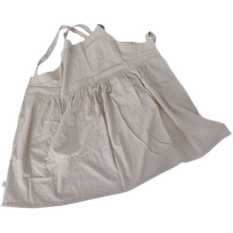 Tablier de Cuisine Femme avec 2 Poches Frontales - Tablier en Coton et Lin - Lavé Mixte (80% Coton, 20% Lin) - 82x105 cm - Pour Cafés, Boutiques, Cuisine - Haut de Gamme (1/5)