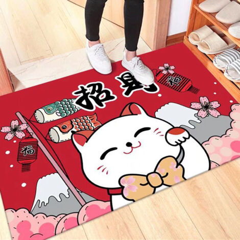 Tapis d'Entrée Crystal Velvet - Rouge 40x60 cm / 60x90 cm, Anti-Dérapant, Absorbent, Lavable, Ultra-Fin 0.7 cm (1/5)