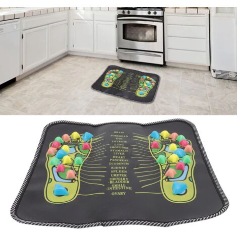 Tapis de Massage pour Pieds - Tapis de Reflexologie avec Points Simulant Galets de Pierre - 35x35cm - Design Amovible et Transportable (1/5)