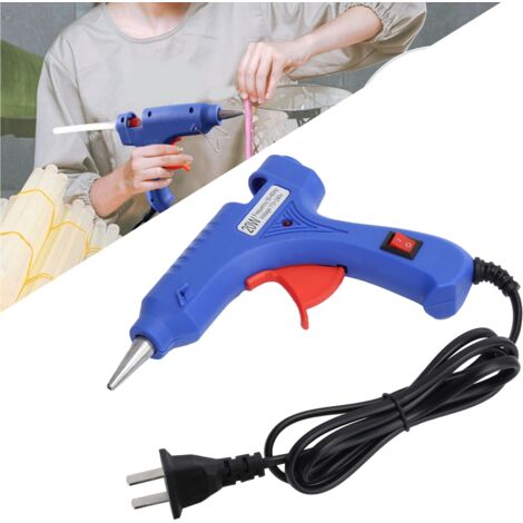 Pistolet à colle thermique mini avec sticks 20W pour DIY arts craft - ABS, 14cm, 10 sticks, flexible