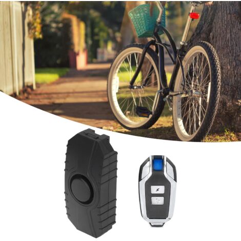 Alarme de vélo avec contrôle sans fil et sensor de vibration, télécommande incluse, noir ABS IP55 113dB (1/5)