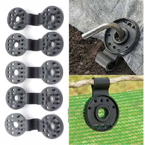 Clips de Filet pour Serre et Ombre [20Pcs] Clips Double Fixation Polyéthène Haute Qualité Noir Accès Facile (1/5)