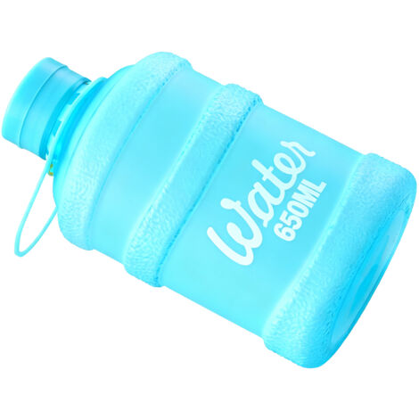 Bouteille portable en plastique [Blue Water Cup] 650ML bleue - Grand volume, léger (80g), sans odeur, design tendance et étudiant (1/5)