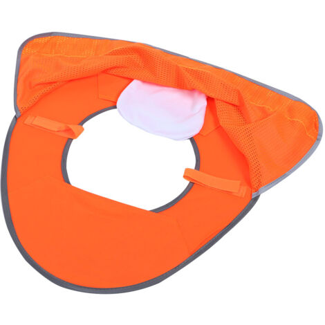 Protection Cervical pour Casque de Sécurité - Visière Anti-UV et Ventilation Optimisée - Polyester Respirant et Réflecteur - Couleur Orange - Unité - Adaptable à Toutes Marques (1/5)