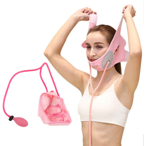 [Bandage de lifting facial] [ ] [ ] [Bande de Slimming Facial avec Action V-Line et Appui des Joues] 138g / Polyurethane / 62cm / Blanc / 1x (1/5)