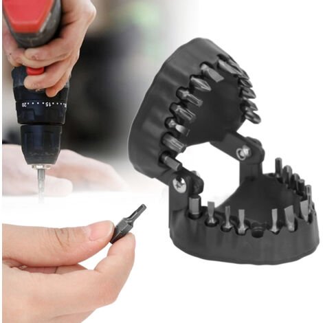 Porte-Bits Dentaire Magnétique avec 28 Bits de 1/16 à 1/4 Pouce, Organisateur de Bits en ABS et Acier Inoxydable Noir pour Camping et DIY (1/5)