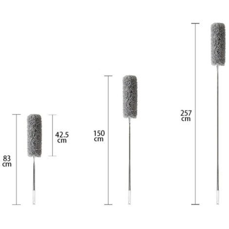 Balai Microfibre à Manche Telescopique Flexible de 100 Pouces pour Nettoyage Haute Ceilings, Spider Webs, Packs 2 (Gris, Stainless Steel) (1/5)