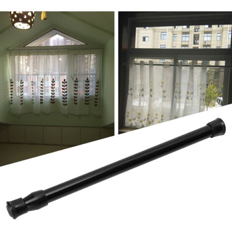 Barre pour rideau télescopique avec système de tension en acier haute carbone pour fenêtre, cuisine, salle de bain et rangement (25-40cm/9.8-15.7in) 1 pièce (1/5)