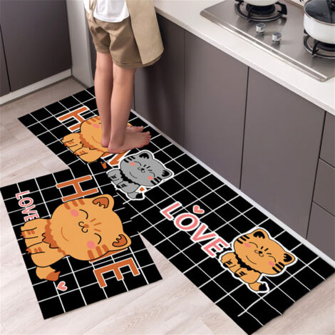 Tapis de sol polyester QYSC-202, anti-glissant, 40x60cm, pour cuisine et salle de bain (1/2)